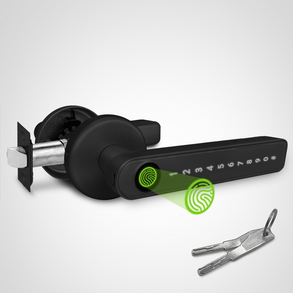 Biometric Smart Door Handle Lock with 4 Unlock Methods  -image