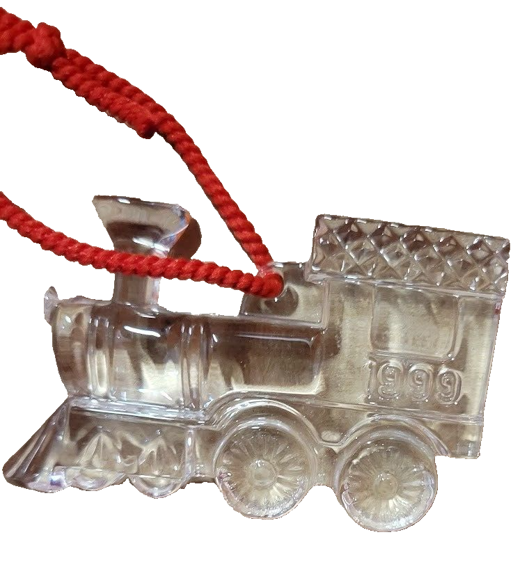 1999 Waterford Crystal Train Locomotive Christmas Ornament