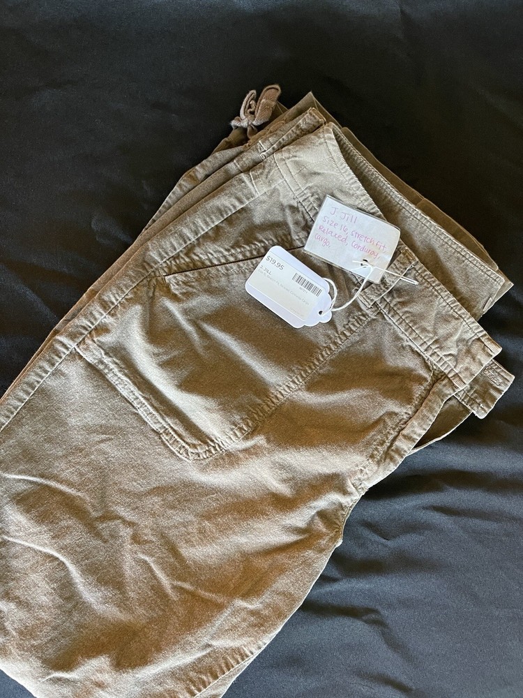 J. Jill 16 Stretch Cargo Pant Relaxed Fit Corduroy