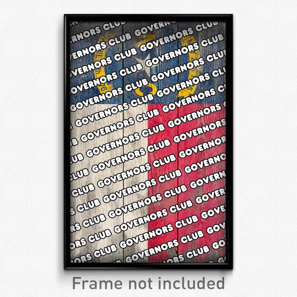 Governors Club North Carolina Poster (NC City Souvenir 11x17 Town Print)