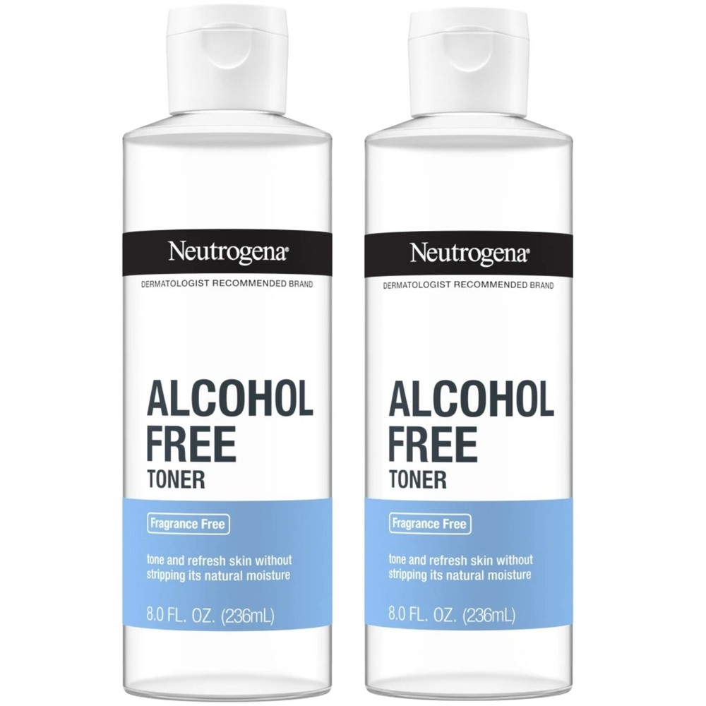 2 Pack Neutrogena Alcohol-Free Daily Facial Toner, Fragrance Free, 8 Oz