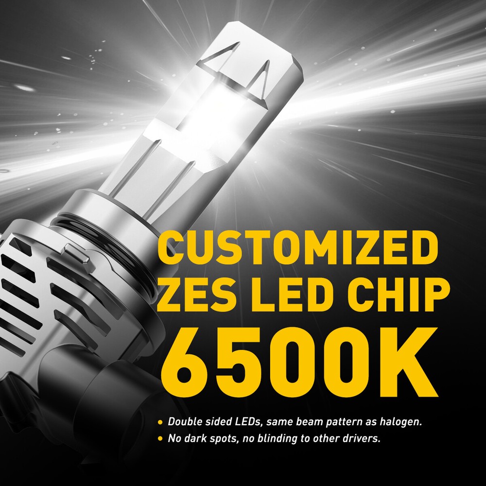 2Pcs High Low HB4 Beam 9006 LED Headlight White Bulbs CANbus Error Free 30000LM