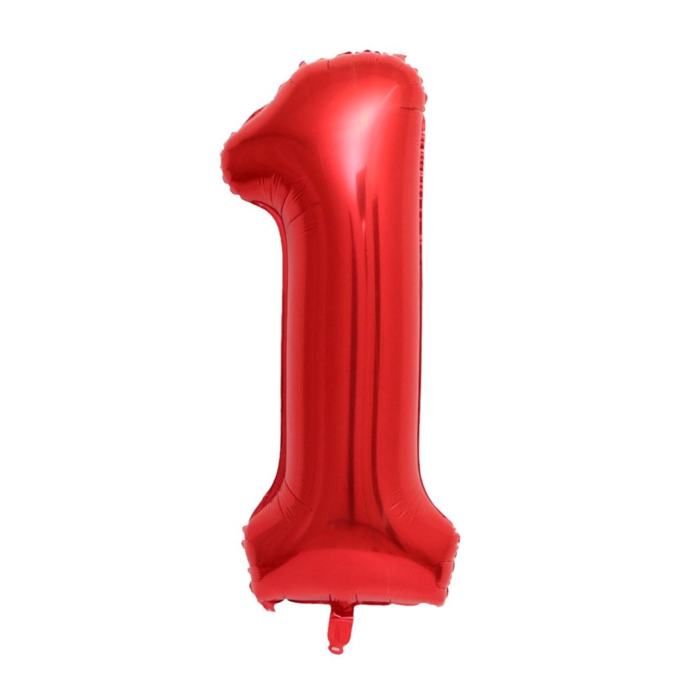 Number 1 Balloons 40 Inch Red Large Foil Balloons for Birthday Party Celebrat...