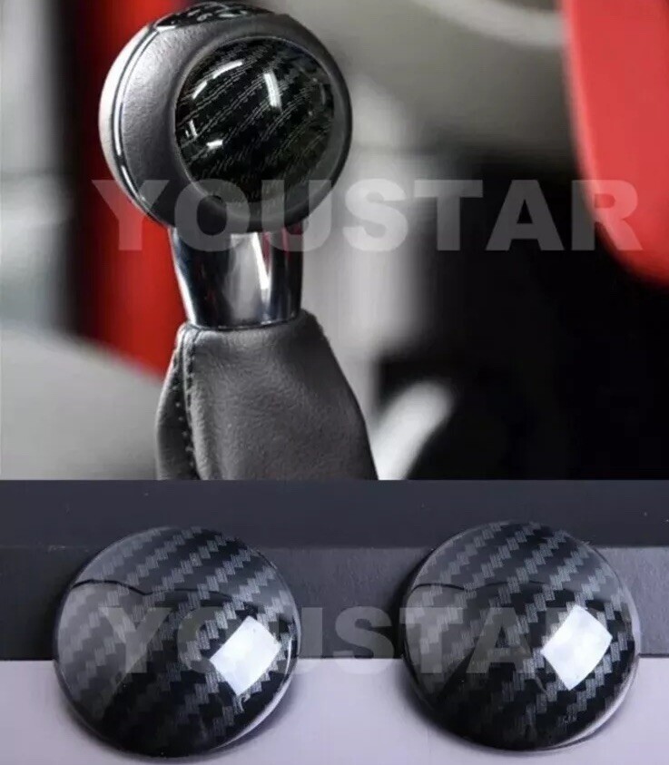 UK STOCK 2x Carbon Effect MT Gear Knob Badges MINI Cooper Countryman F56 F57 F60