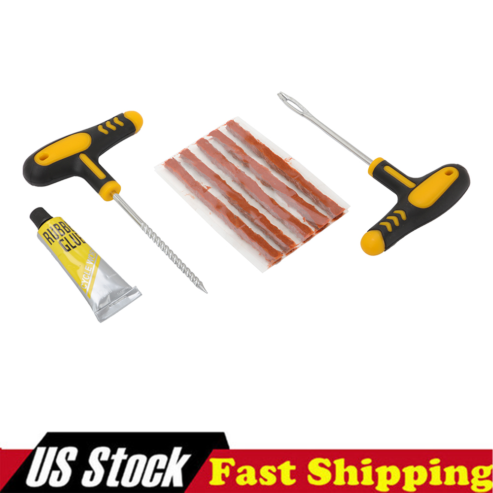 Tubeless Tire Puncture Repair Kit with Needle Patch Tool US Stock