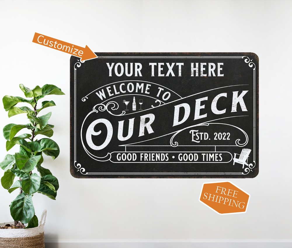 Personalized Backyard Deck Sign for BBQ Beer and Home Decor 108120113001-image