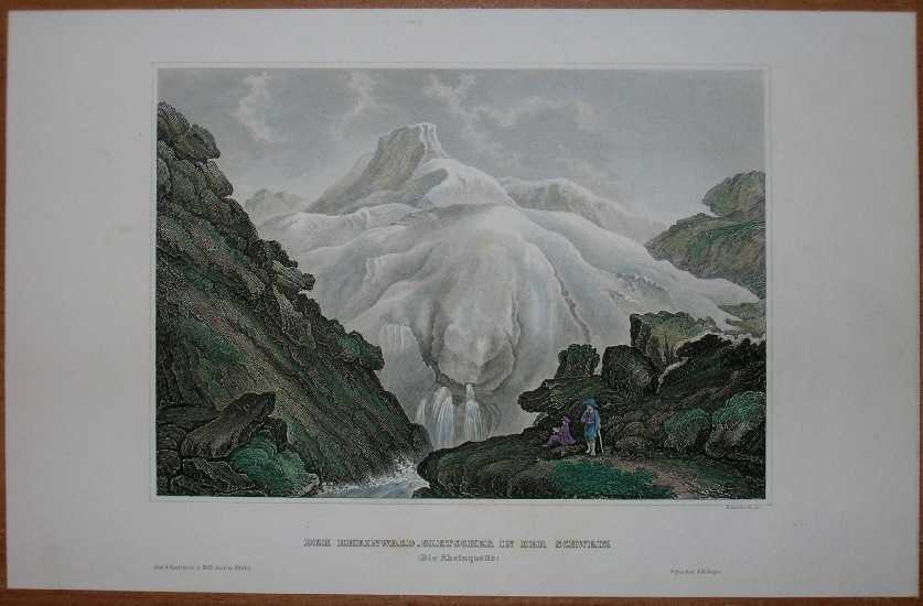 1844 Meyer print SOURCE OF RHINE, SWITZERLAND