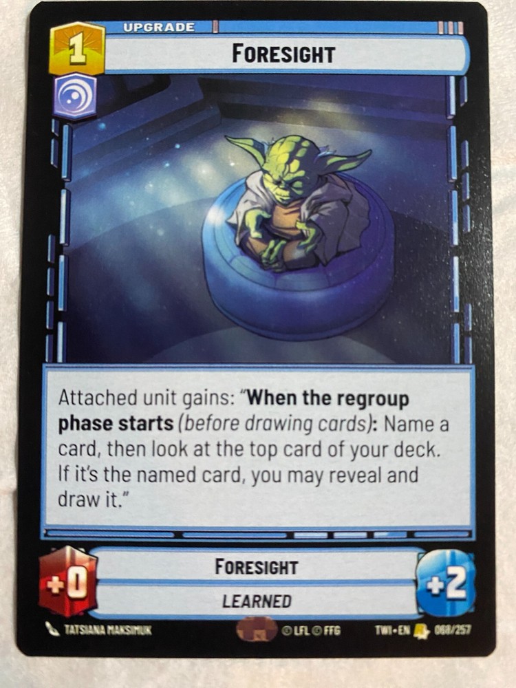 STAR WARS UNLIMITED TCG ToR FORESIGHT Rare Card NM