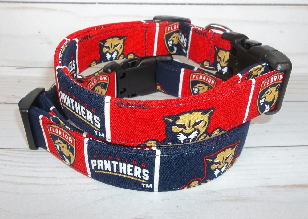 Florida Panthers NHL Adjustable Dog Collar with Team Fabric