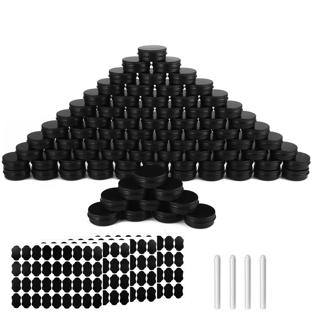 102 Pack Round Cans with Screw Lid 1 OZ Aluminum Metal Tins,for DIY homemade ...