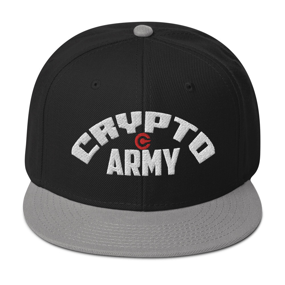 Crypto Army Curved Cryptocurrency Symbol Snapback Flat Bill Cap  -image