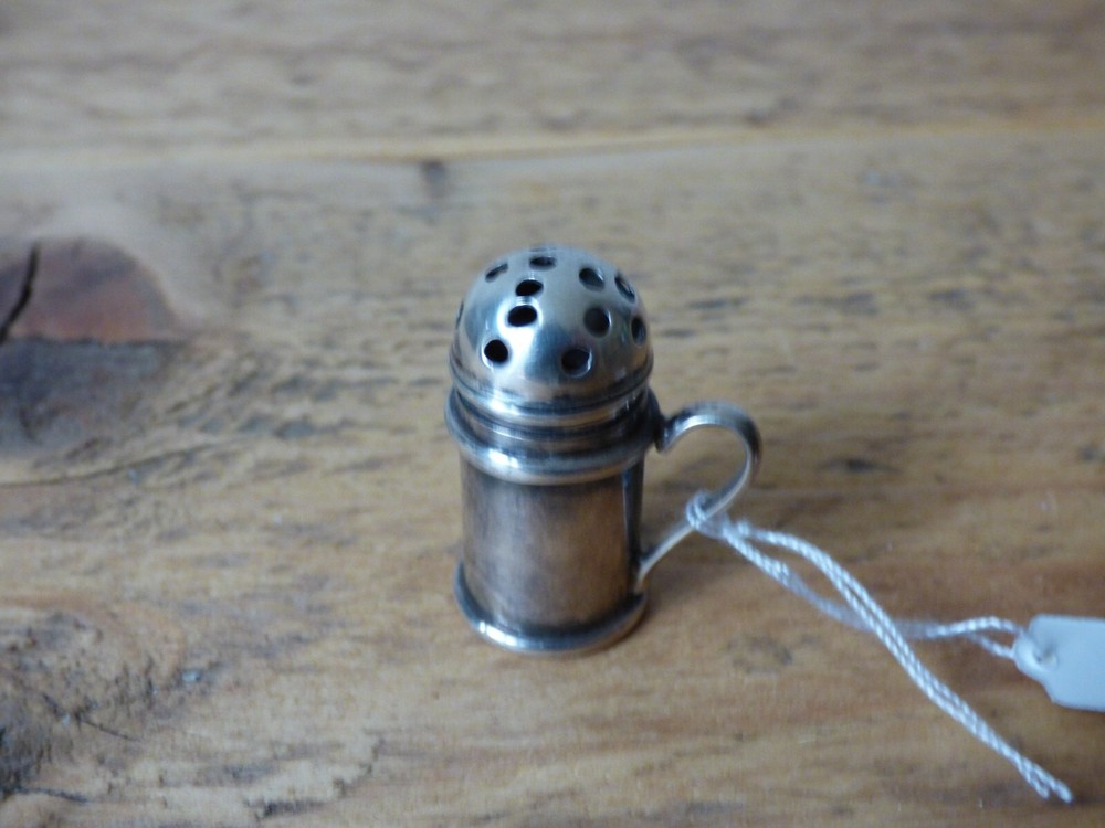 RARE ANTIQUE FINE JEWELLERY REAL 925 SILVER POT POURRI SALT PEPPER CELLAR SHAKER