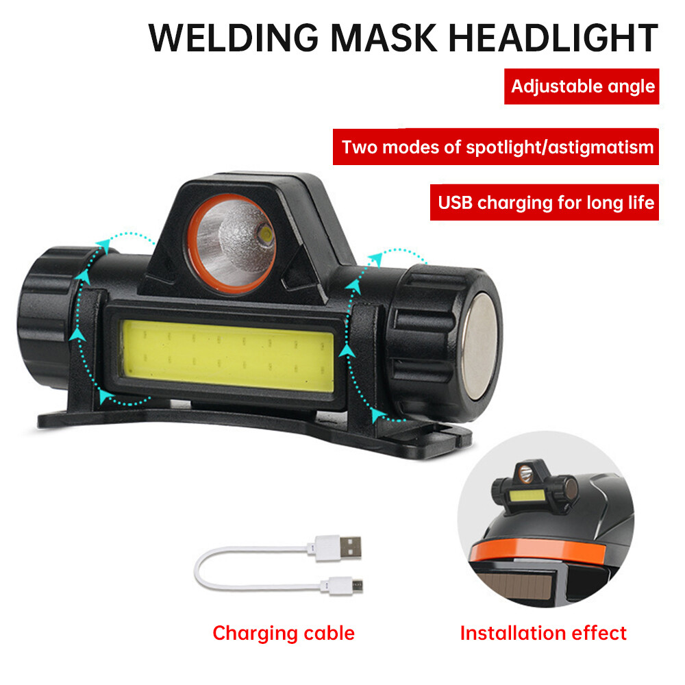 Dual-Purpose LED Welding Helmet Light with USB Charging for Outdoor Use US Fast Shipping  