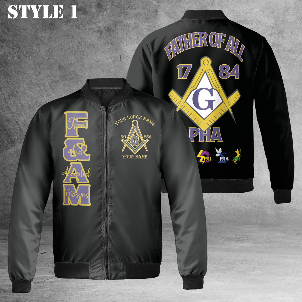 Personalized Lodge Prince Hall Mason 3D Bomber Jacket Sizes S-5XL-image