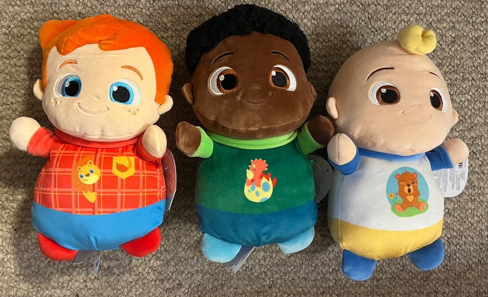 Squishmallow Hugmees Set Of (3) Cocomelon JJ, Cody, And Nico Plush Babies