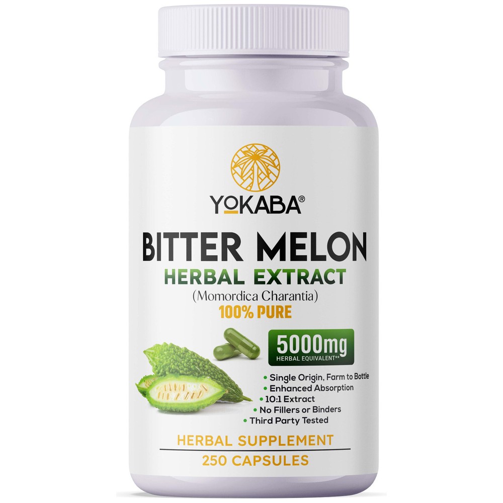 250 Capsules BITTER MELON 5000mg Herbal Extract by YOKABA | Momordica Charantia