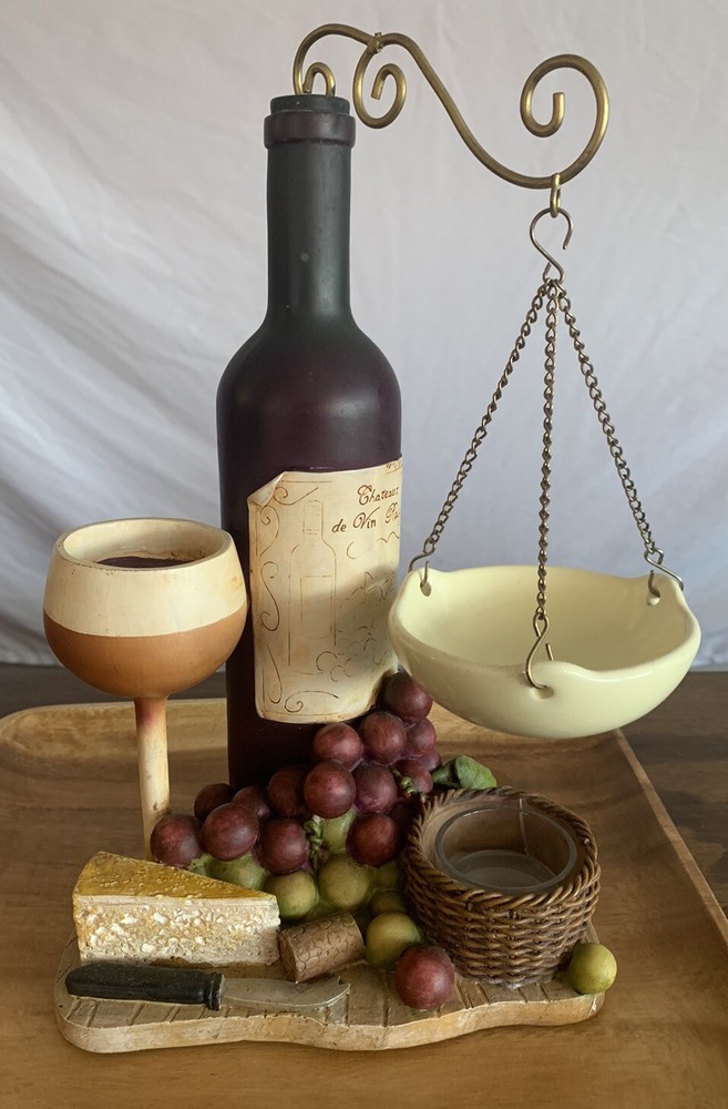 Wine Grape Cheese Tray Tealight Wax Warmer in Blue