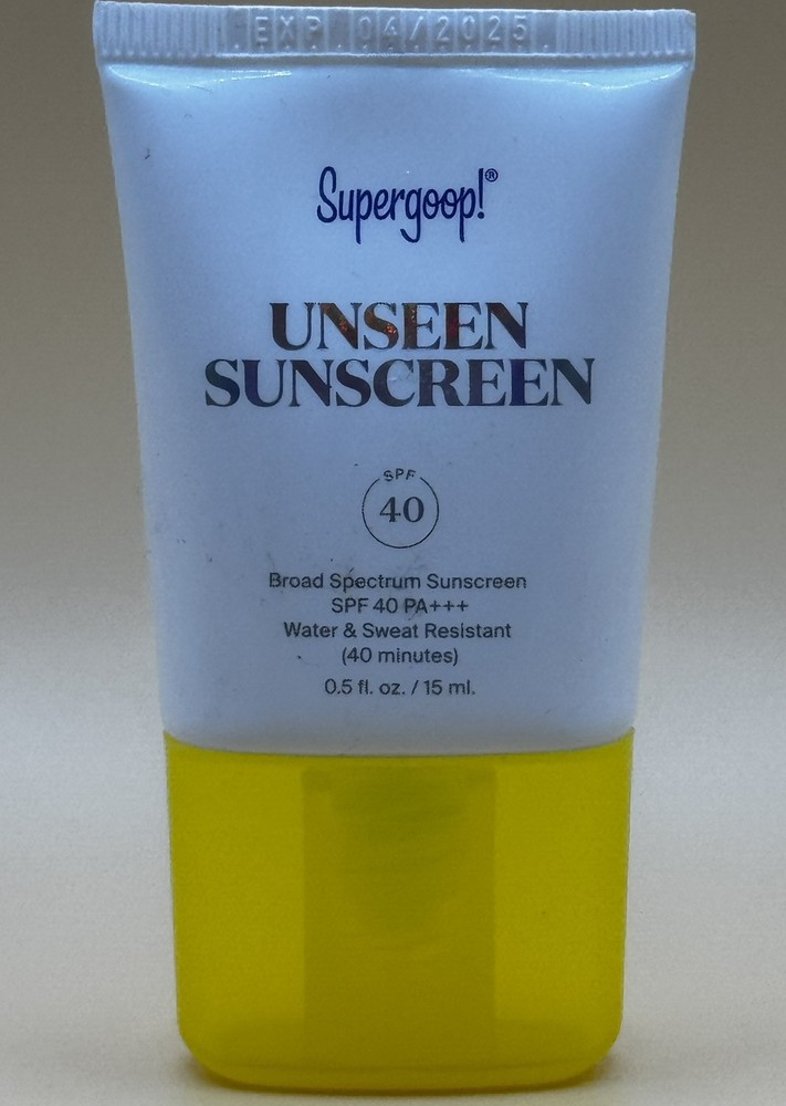 SUPERGOOP! Unseen Sunscreen SPF40 0.5 oz Mini Travel Size, Exp 04/25 New/Sealed