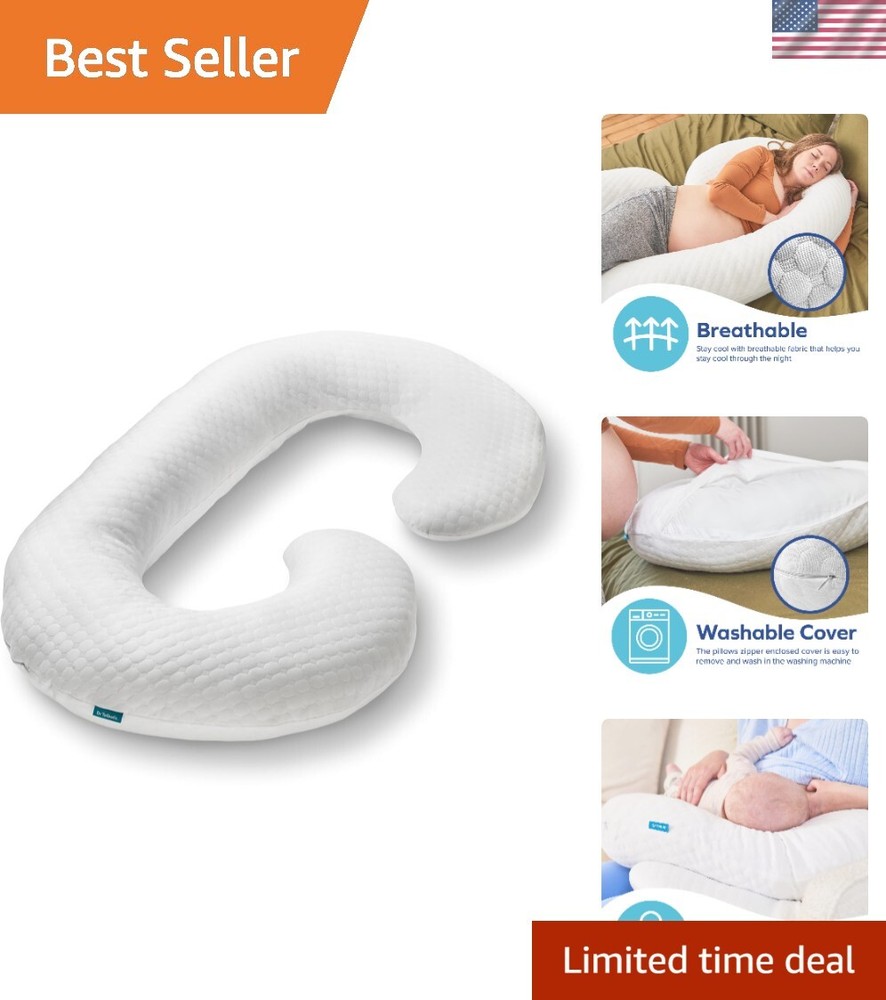 Lightweight C-Shaped Pregnancy Pillow for Comfortable Maternity Support
