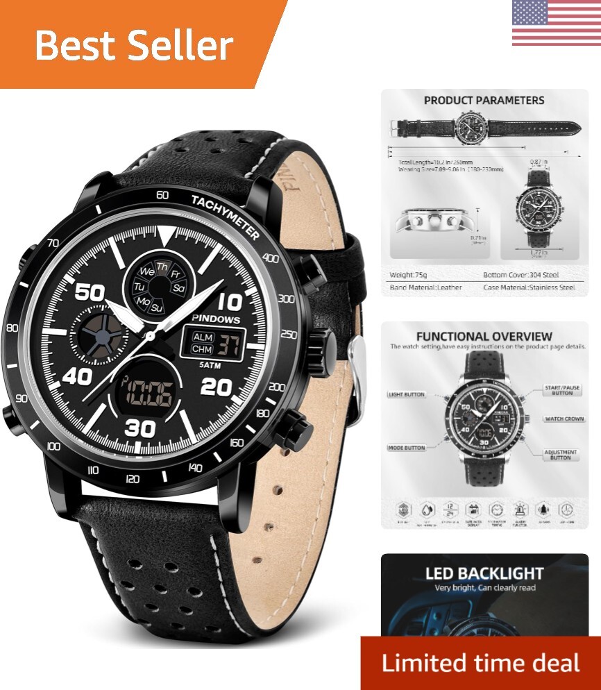 Mens Watches for Men,Military Digital Analog Sports Watch,Outdoor Waterproof ...