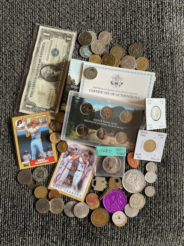 Collectible Junk Drawer Coin Lot 2005 MINT NICKEL SERIES/1957B SILVER CERT/JFK