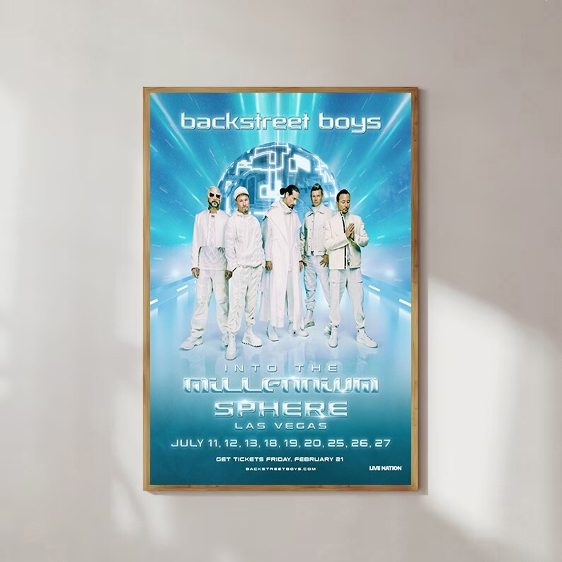 Backstreet Boys 2025 Into The Millennium Las Vegas Concert Poster Unframed