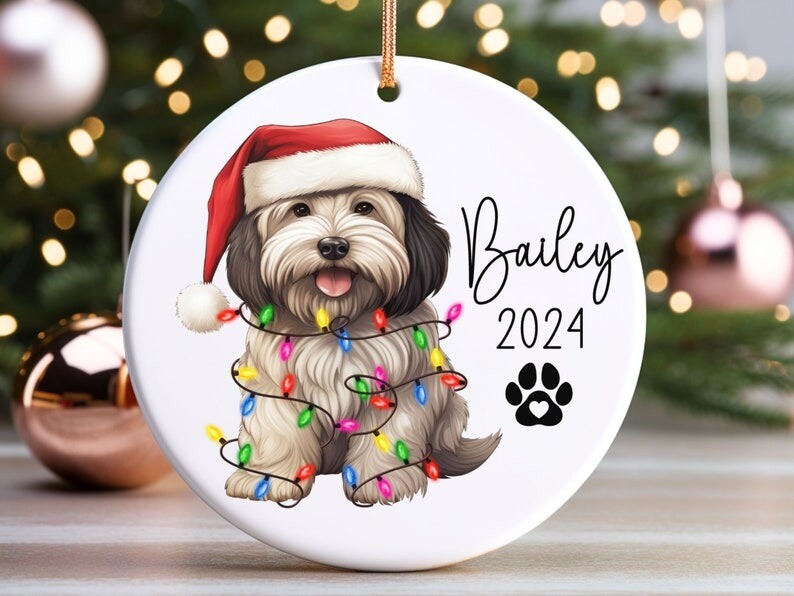 Personalized Havanese Christmas Ornament, Custom Dog Keepsake, New Dog Name O...