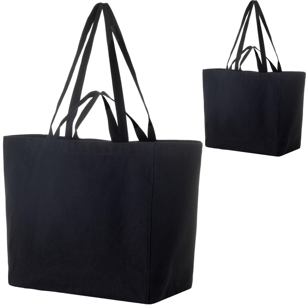2 Pack Extra Large 15x14.5x8 Canvas Grocery Tote Bags - Sturdiest Reusable Shopping Bag