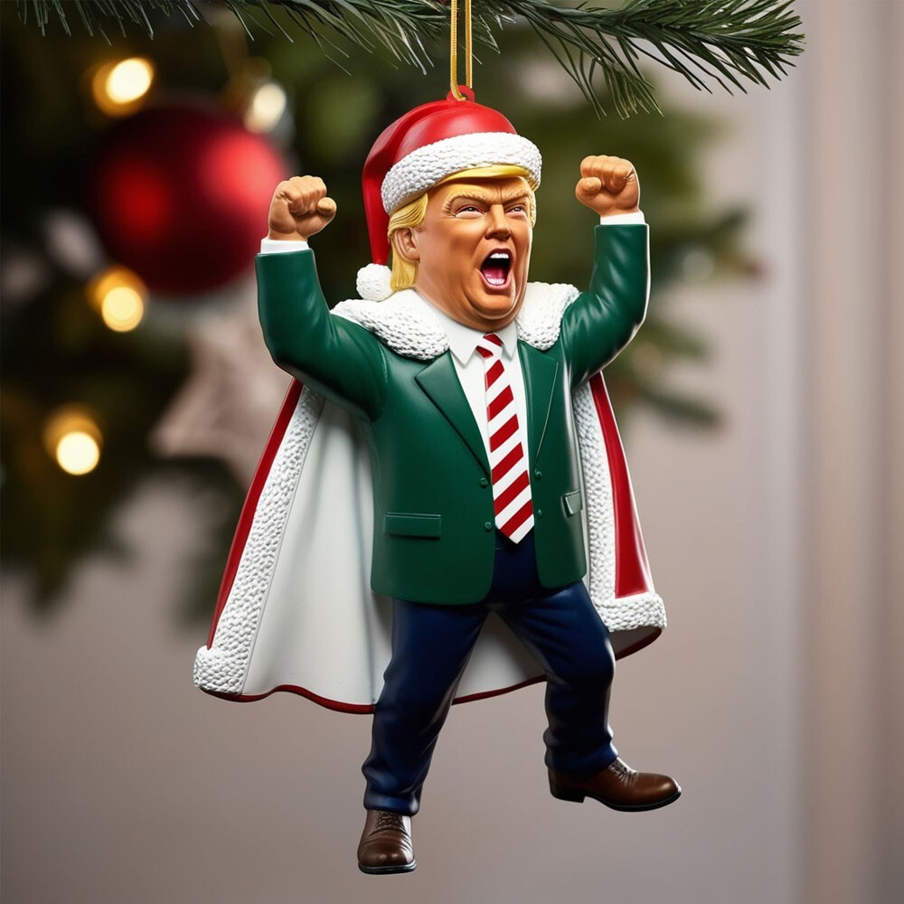 Donald Trump Ornament, Hero Trump Christmas Ornament, Funny Santa Trump Ornament