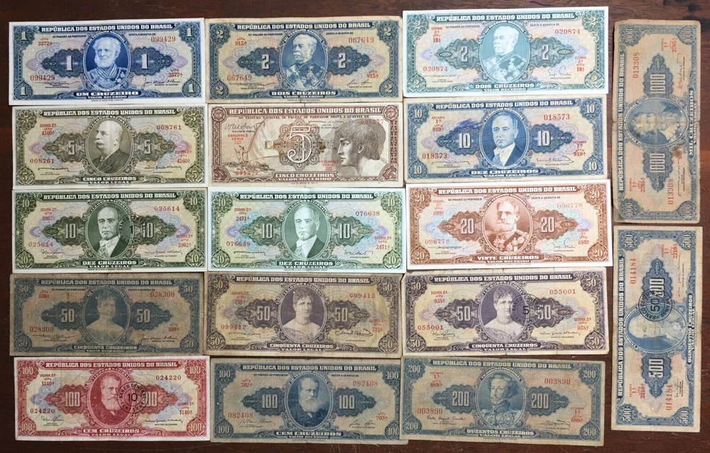 Lot 15 Brazil Banknote  Paper Money Cruzeiros 099429