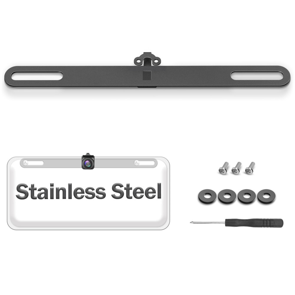 Stainless Steel Backup Camera License Plate Mount,Dash Cam Rear View Camera B...