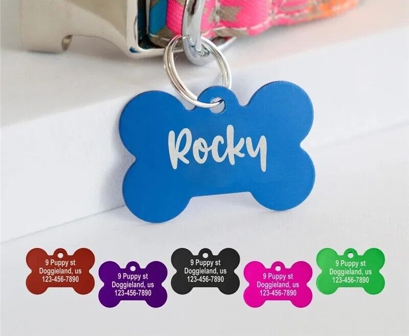 Custom Dog Pet Tag  Personalized ID  Cat Charm  Tags Engraved Personalized
