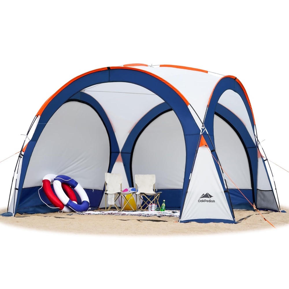 10 X 10ft Beach Tent Sun Shelter UPF 50+ Beach Canopy Shade for 6-8 People, P...