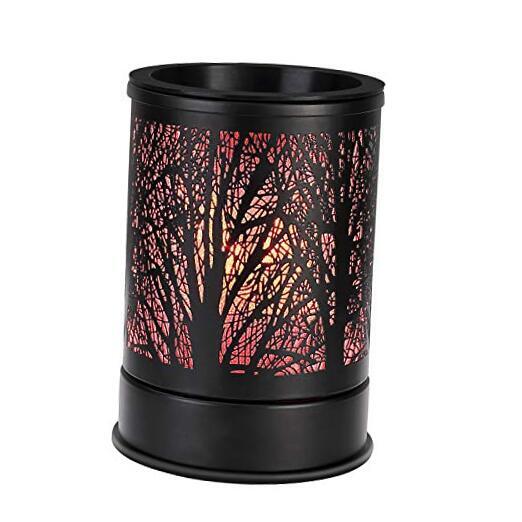 Fragrance Wax Melts Warmer with 7 Colors LED Changing Light Black Forest