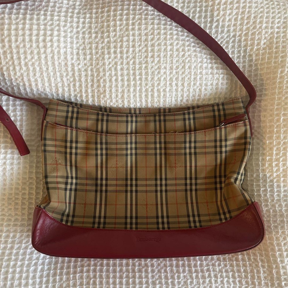 Burberry Shoulder Bag Nova Check Canvas Beige Authentic F1007447