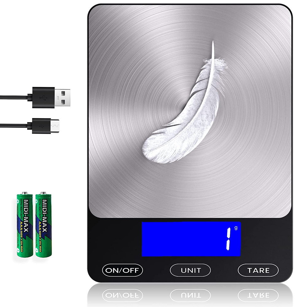 Scale -  33Lb  Digital  Kitchen  Scale  for  Ounces  Grams  Rechargeable  304  S