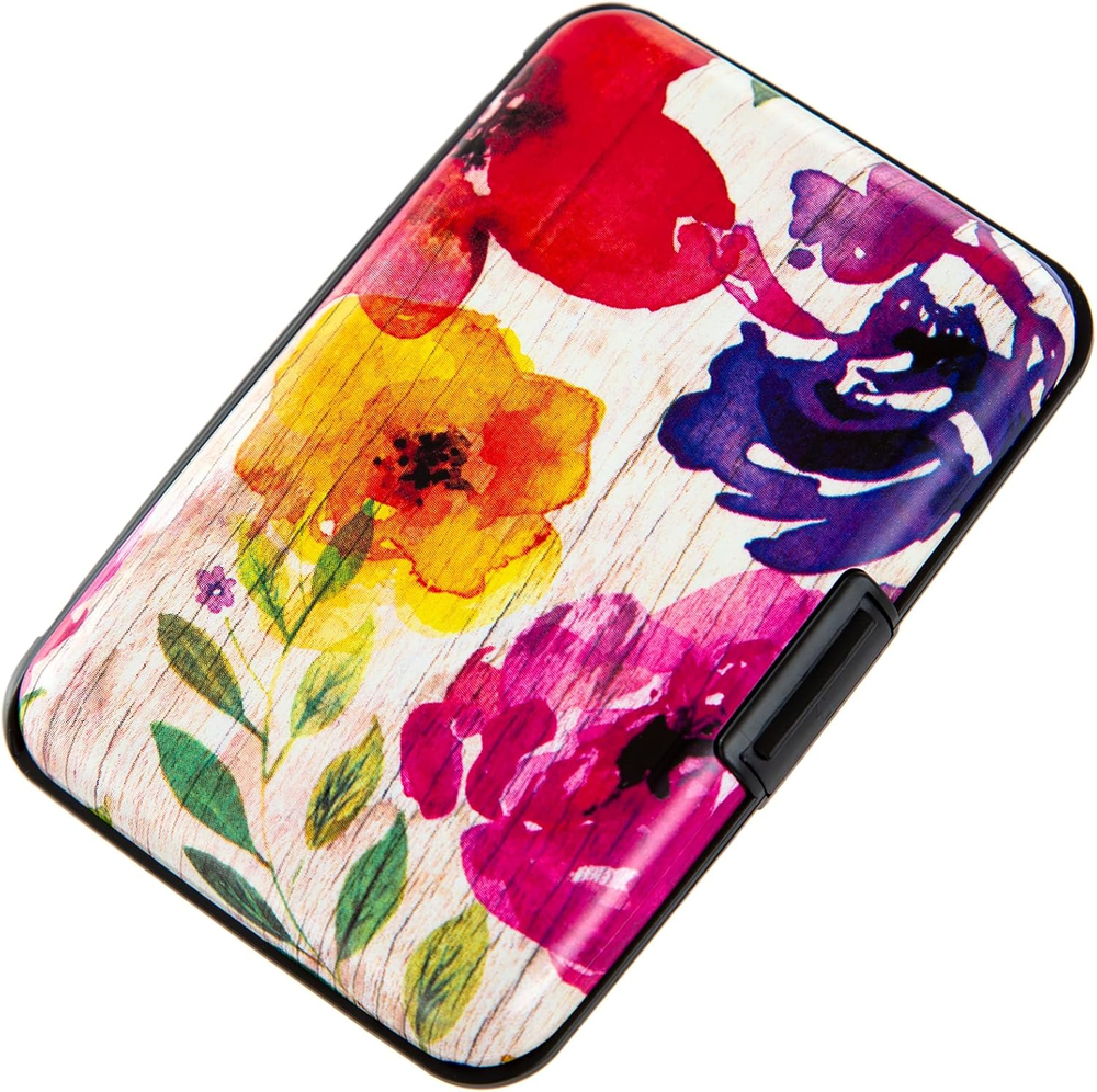 Credit Card Holder, Metal Card Wallet RFID Blocking Mini Slim Aluminum Business-image