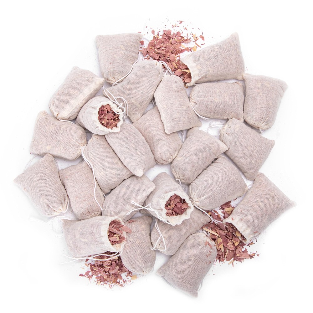 Pack of 24 Cedar Sachets Bag, Red Cedar Chips Sachets for Clothes Storage, Ho...