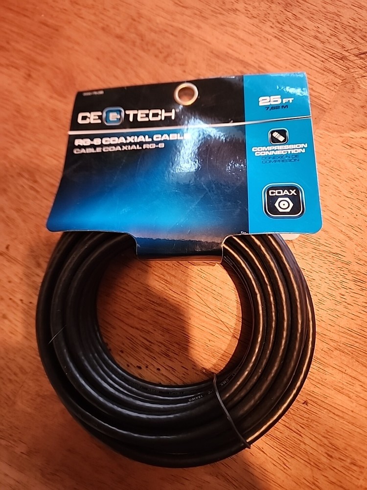 25ft RG6 Digital Coaxial Cable for High-Speed Signal Transmission-image