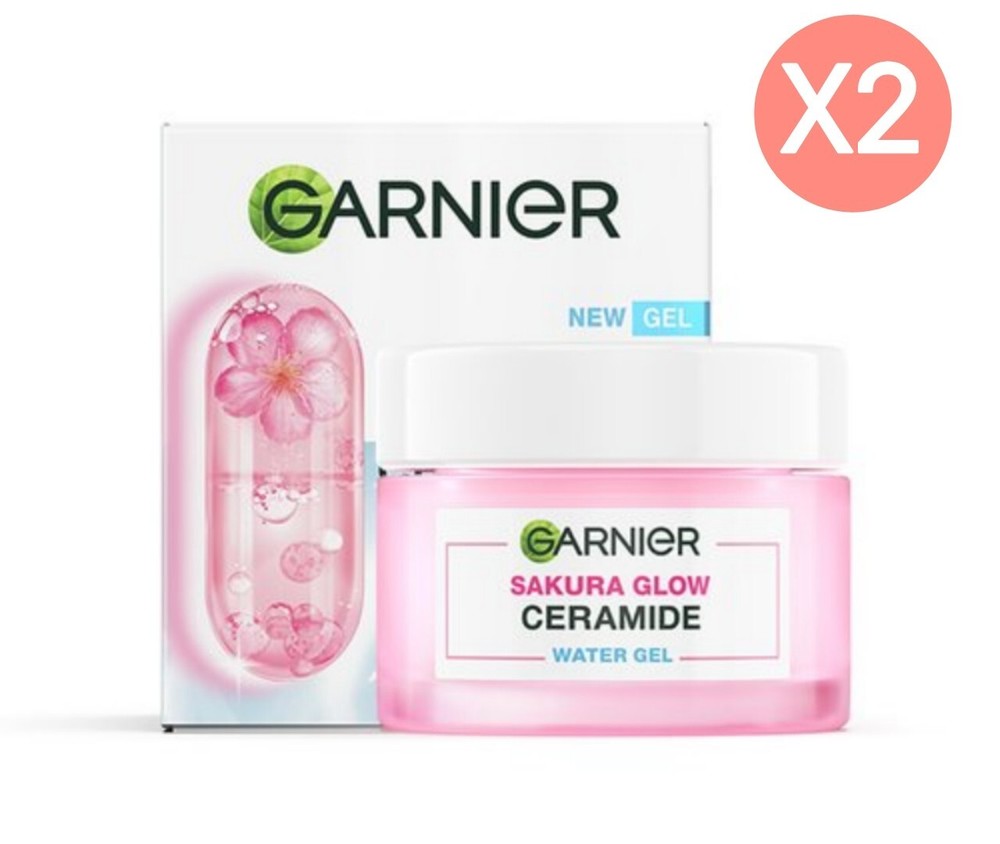 Garnier Sakura Glow Ceramide Water-Gel Restores radiance glow Skin 50 ml ×2