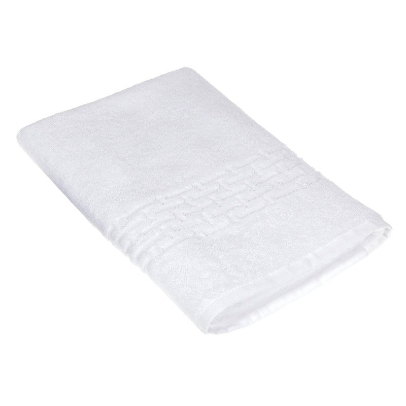 Basketweave Bath Towel Set 27x50 White 2-Pack