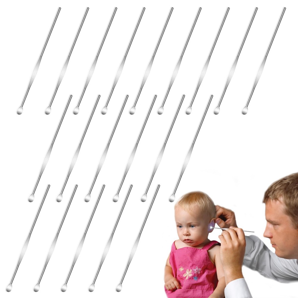20 Pack Stainless Steel Ear Cleaner Scoop - Sliver Metal Ear Pick Tool Set