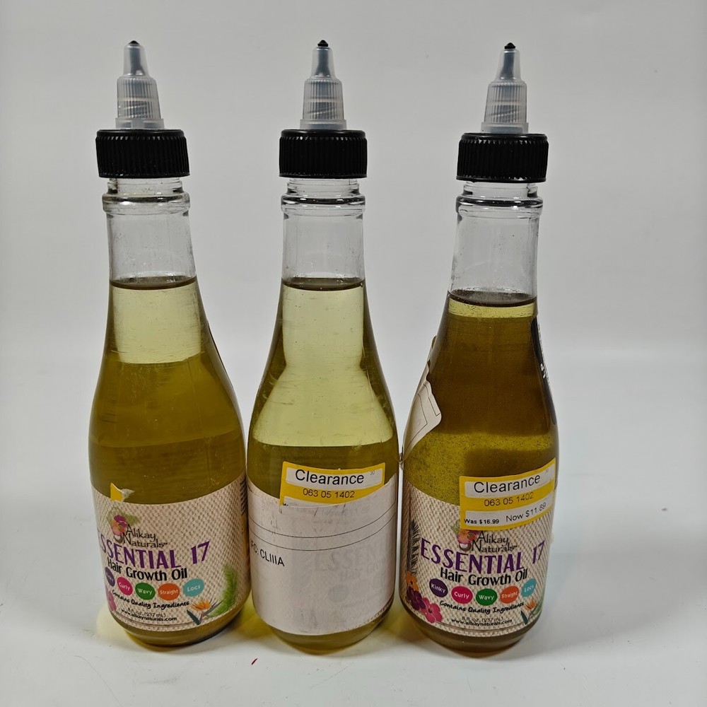 Alikay Naturals Essential 17 Hair Growth Oil, 3 pack, 8 fl oz each New No Box-image