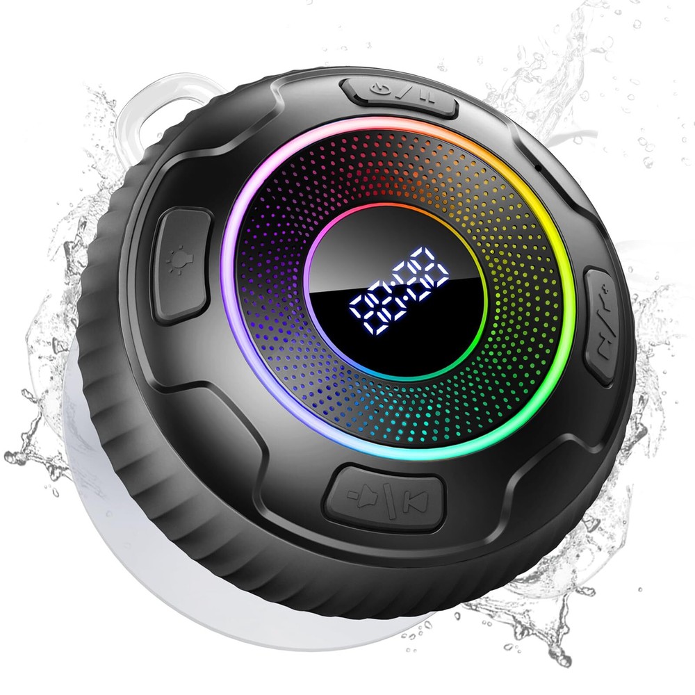 2024 IPX7 Waterproof Bluetooth 5.3 Portable Shower Speaker with Wi-Fi Connectivity
