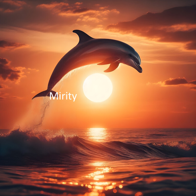 Wild Dolphin Sunset Digital Art Wallpaper Background Image-image