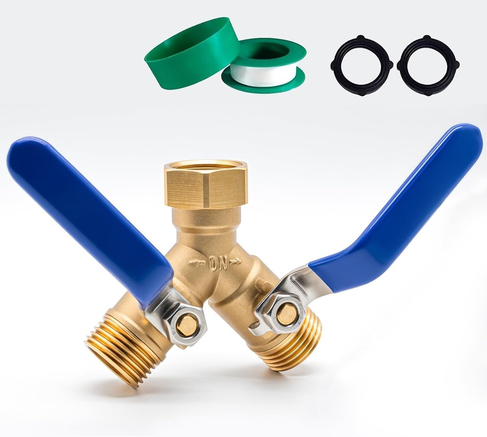 Brass Hose Splitter 2 Way Heavy Duty Garden with 304