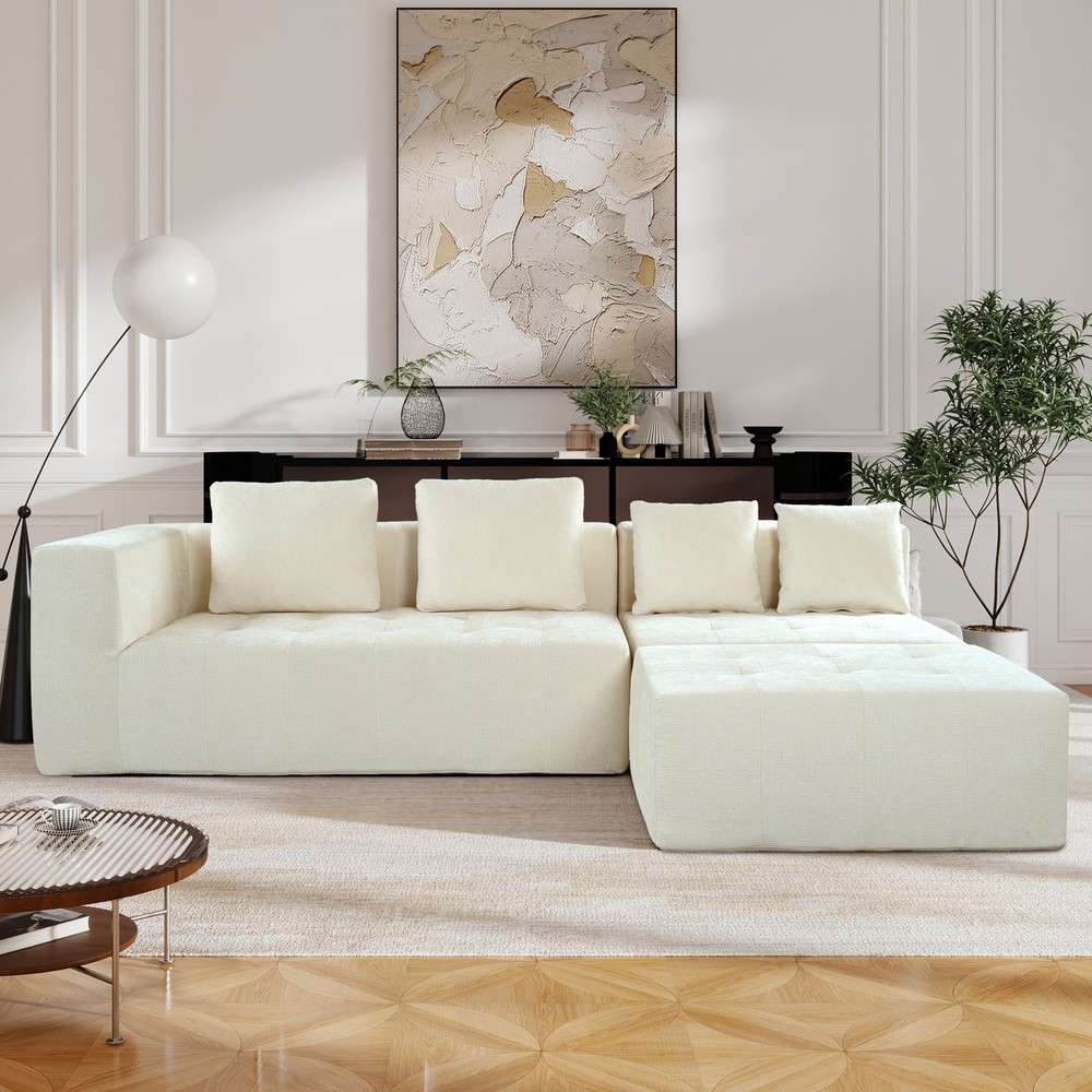 Modern Modular 3-Piece Sofa Set - Removable & Customizable UStyle Design