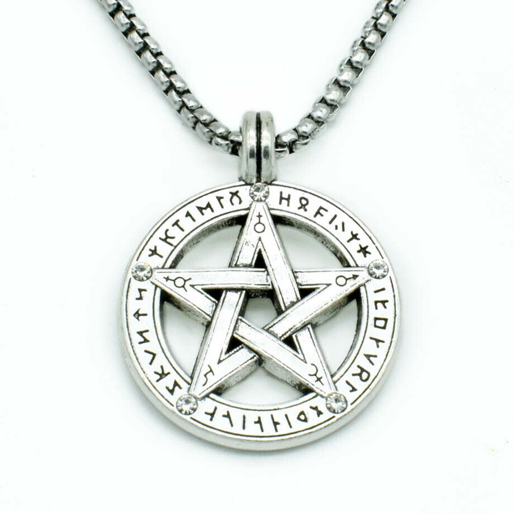 Pagan Wiccan  Pentagram Star Pendant Necklace 24