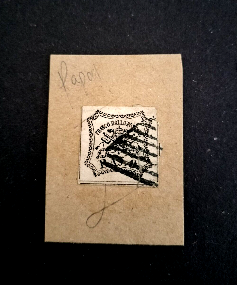 ~ ~  ITALY STATES / PAPAL / 1852 / 8 BAJ / FRAGMENT-image