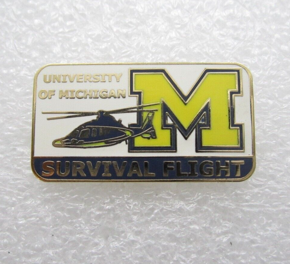 University of Michigan Survival Flight Helicopter Lapel Pin (C971)